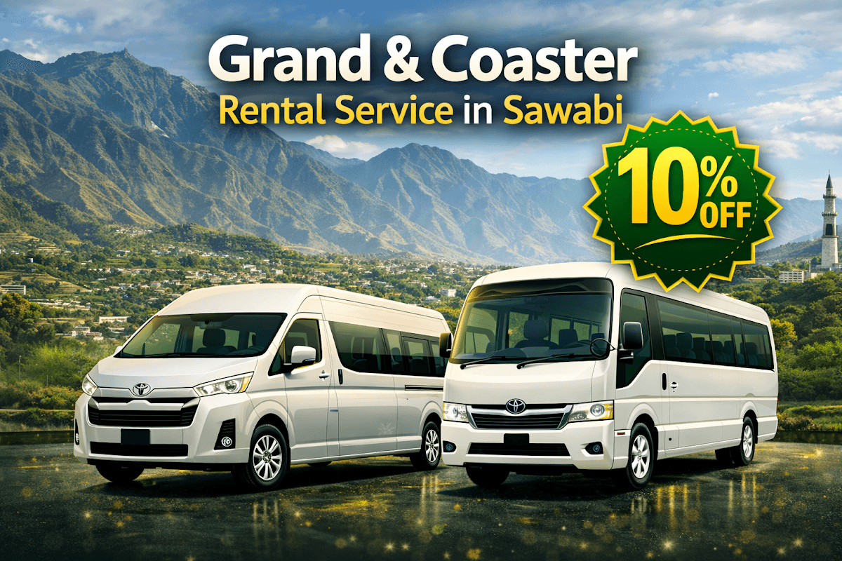 Grand cabin Rent A Car & Hiace Coaster Rent A CAR in sawabi !